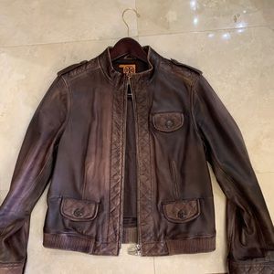 Tory Burch brown bomber jacket size 14